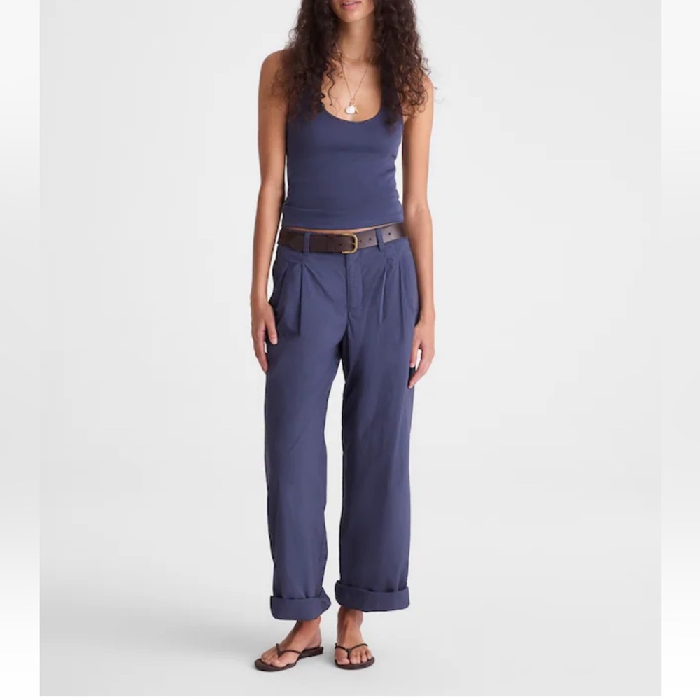 Madewell the everyday trouser Wide Leg Navy Women's Pants size 10 NEW